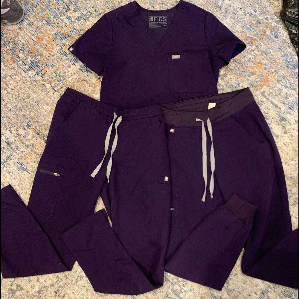 Figs purple scrubs set